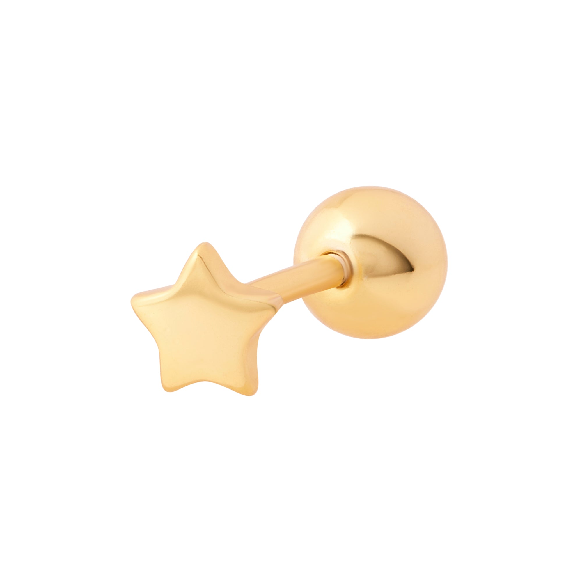 Tiny Star Barbell Stud Gold