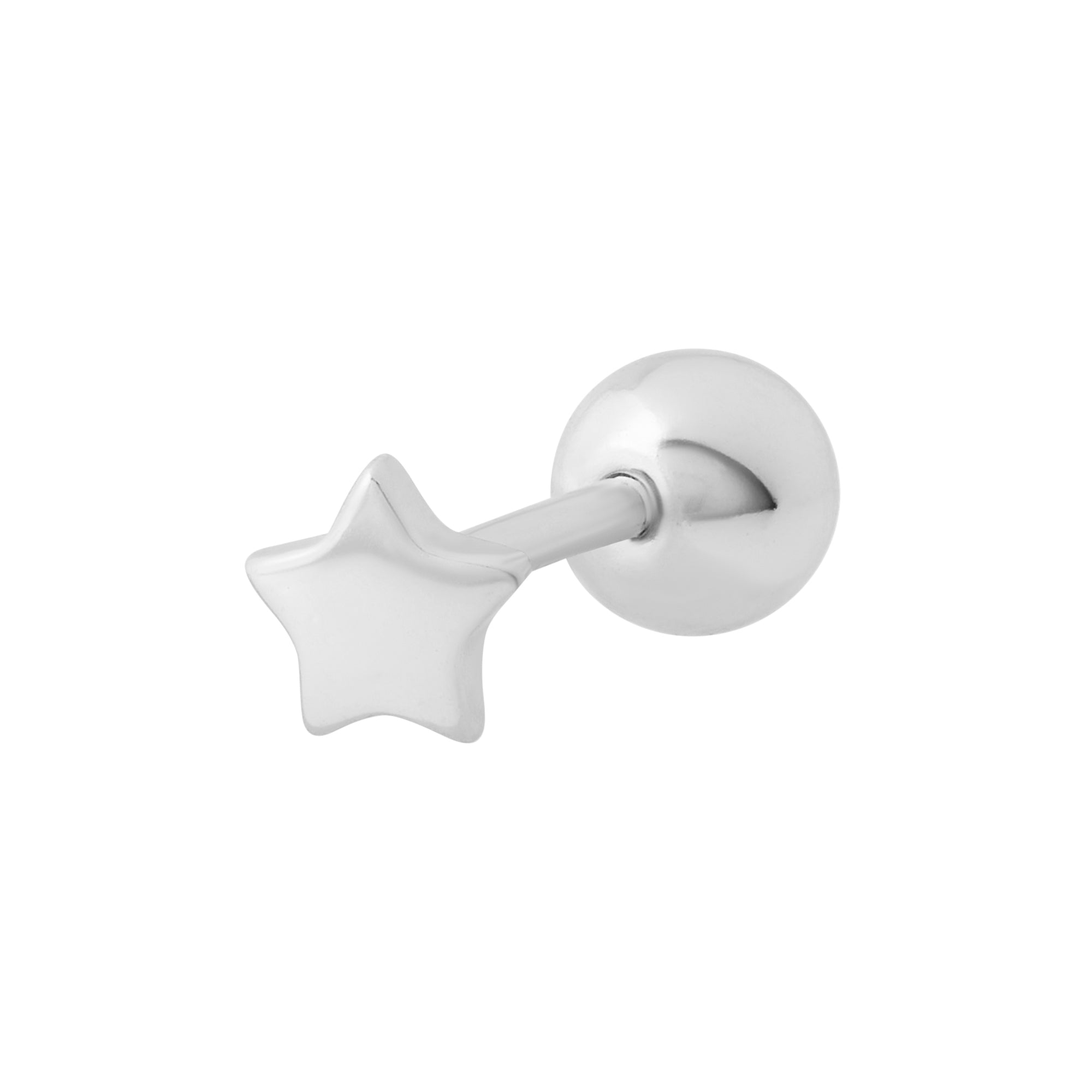 Tiny Star Barbell Stud Silver