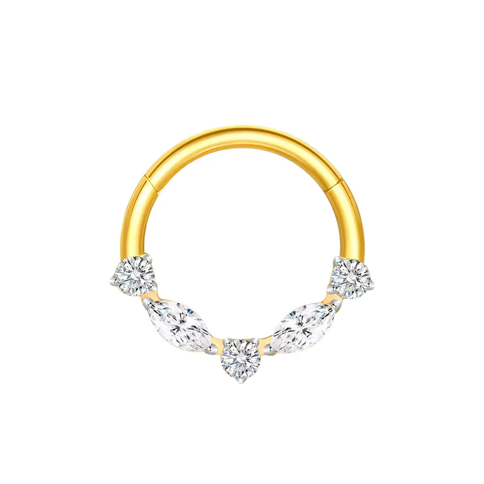 Lustre Sparkle Cartilage Hoop Gold 8-10mm