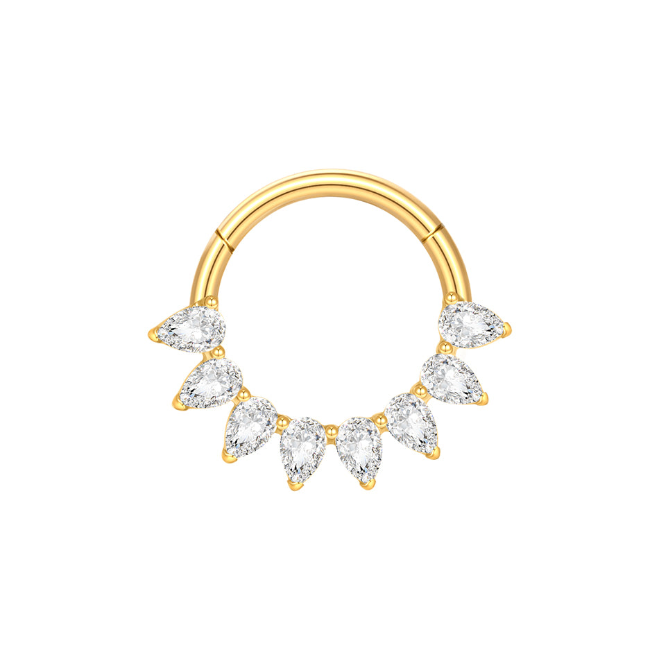 Crystal Marquise Hoop Gold