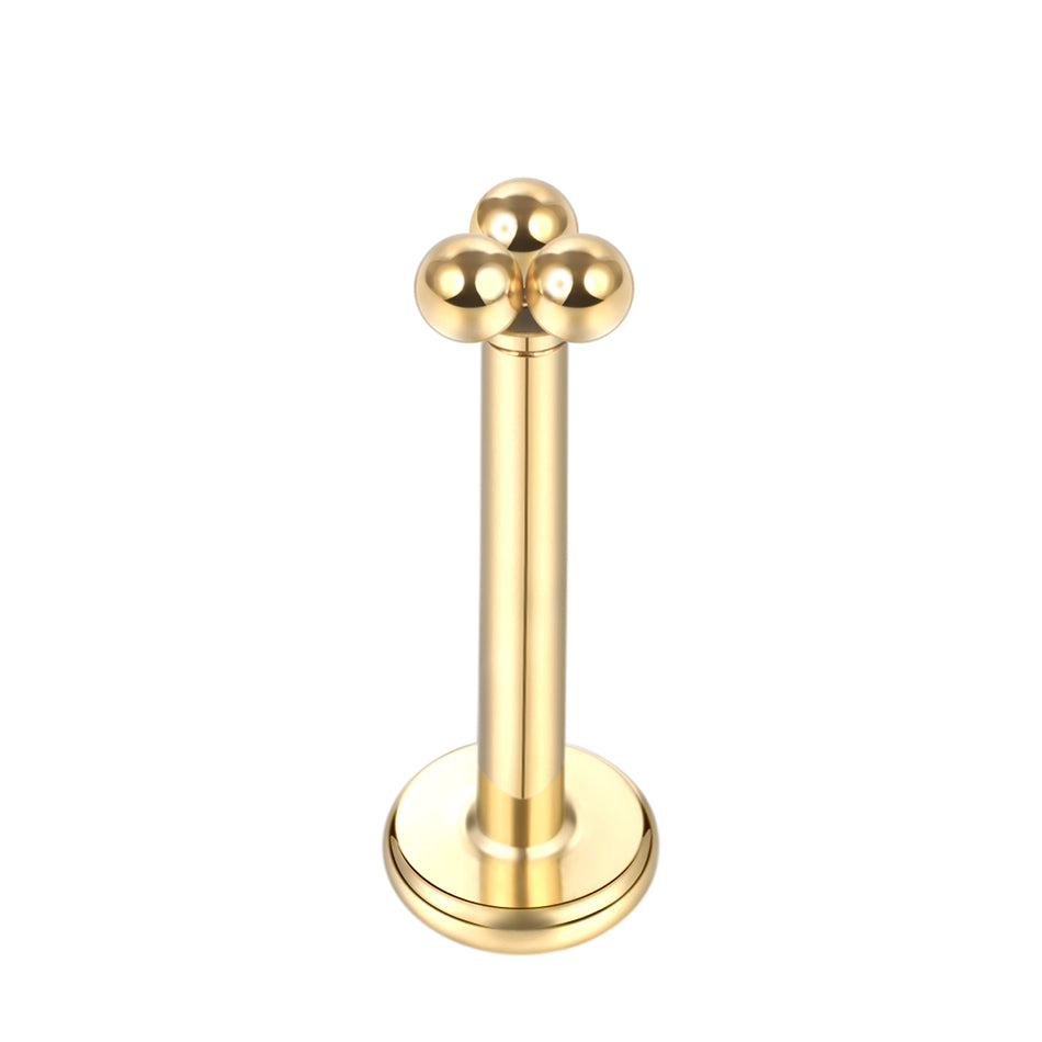 Trilogy Flat Back Labret Stud Gold