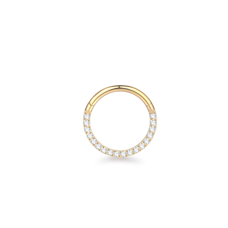 Crystal Clicker Hoop Gold 8mm
