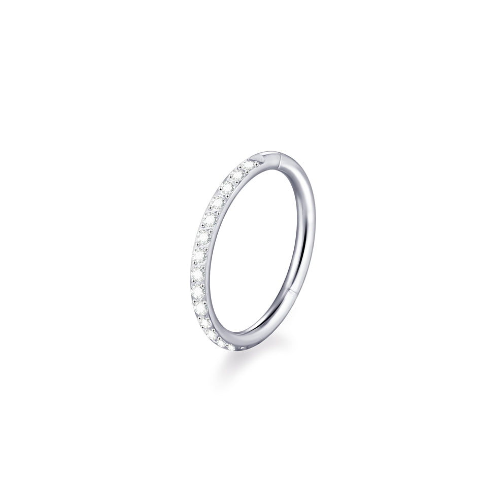Sparkle Clicker Hoop Silver 6-12MM