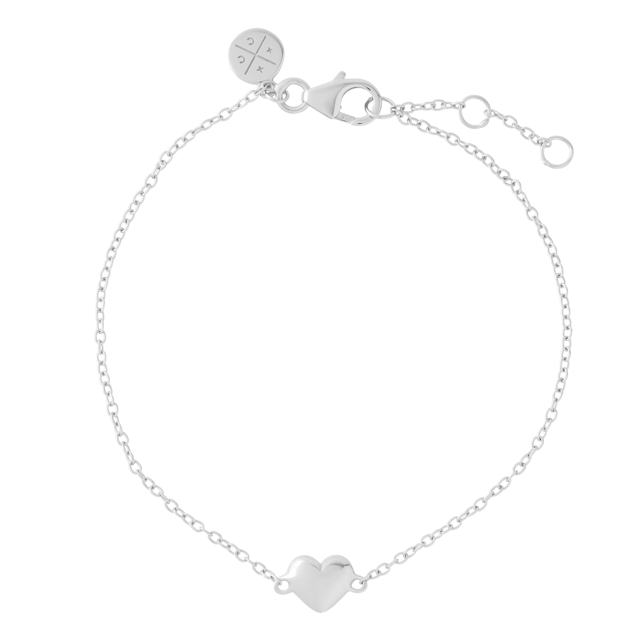 Puffed Heart Bracelet - Silver