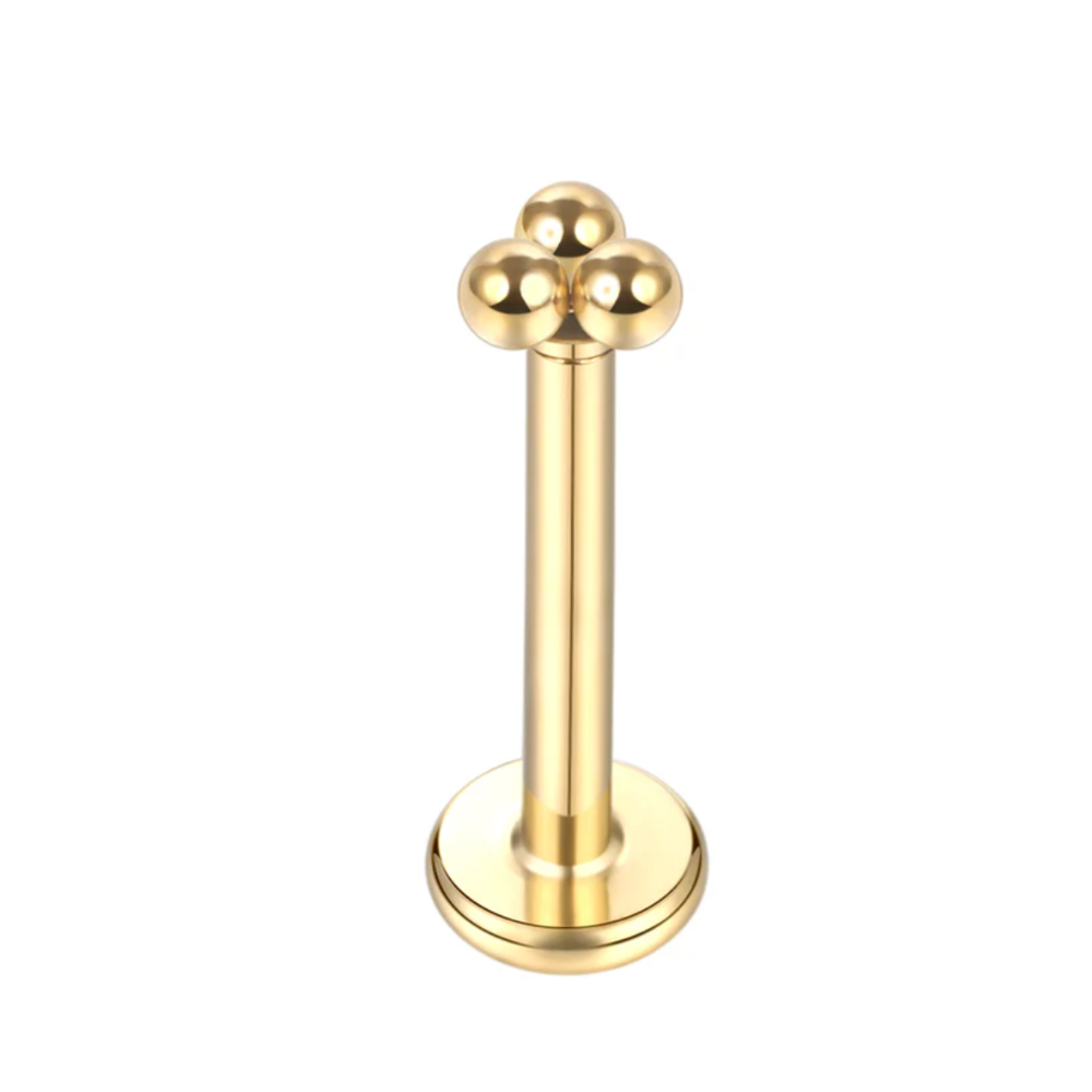 Trilogy Flat Back Labret Stud Gold