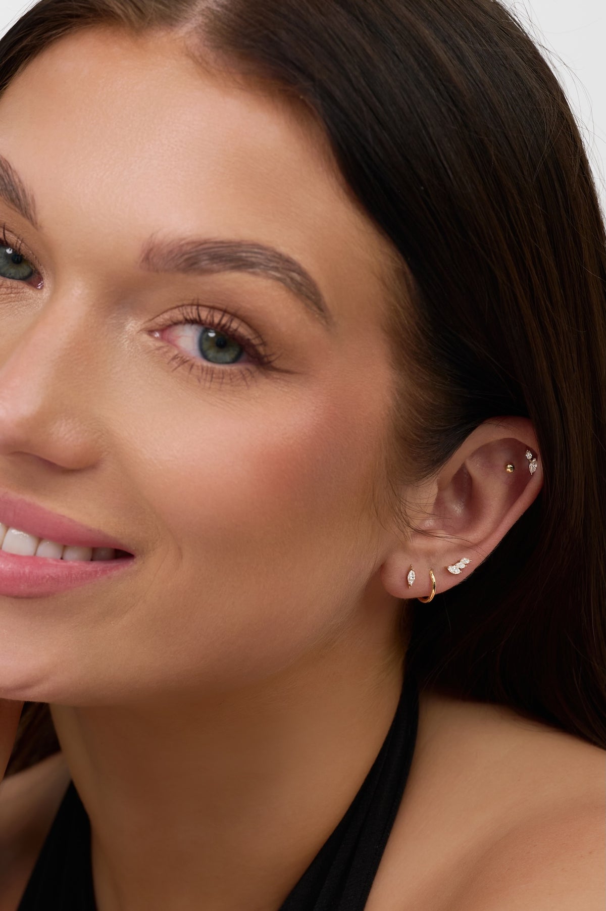 14K Solid Gold Ball Flat Back Stud