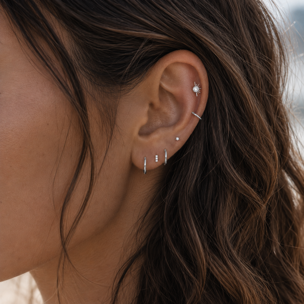 Solace Flat Back Labret Stud Silver