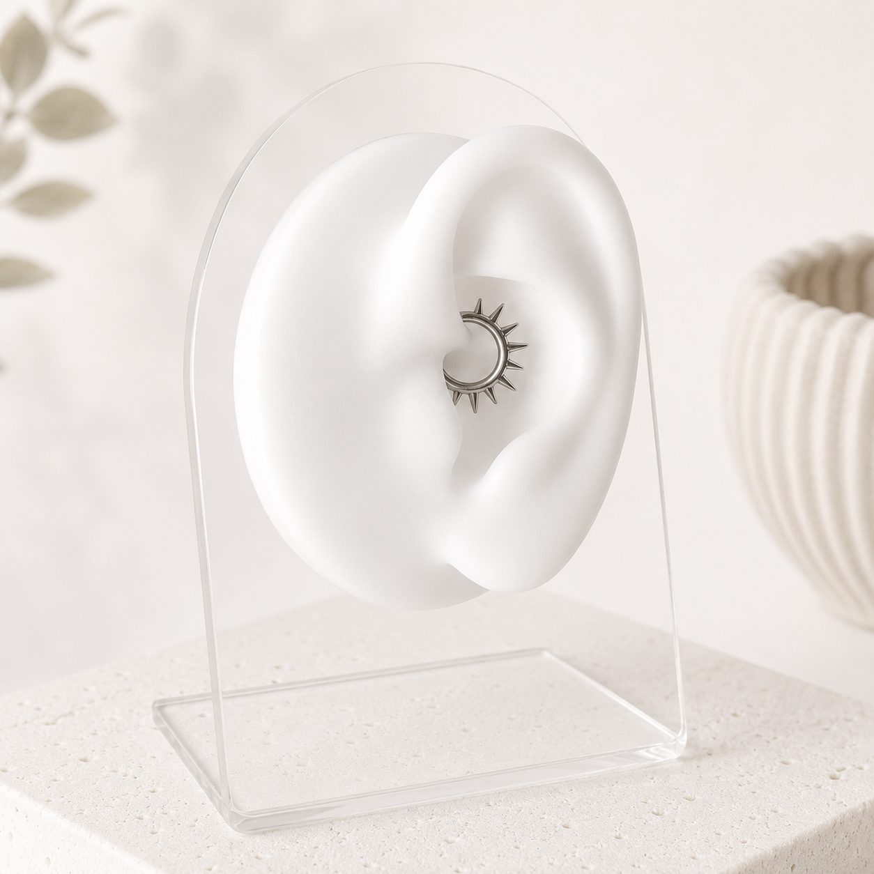 Spiked Cartilage Hoop Silver 8-10mm