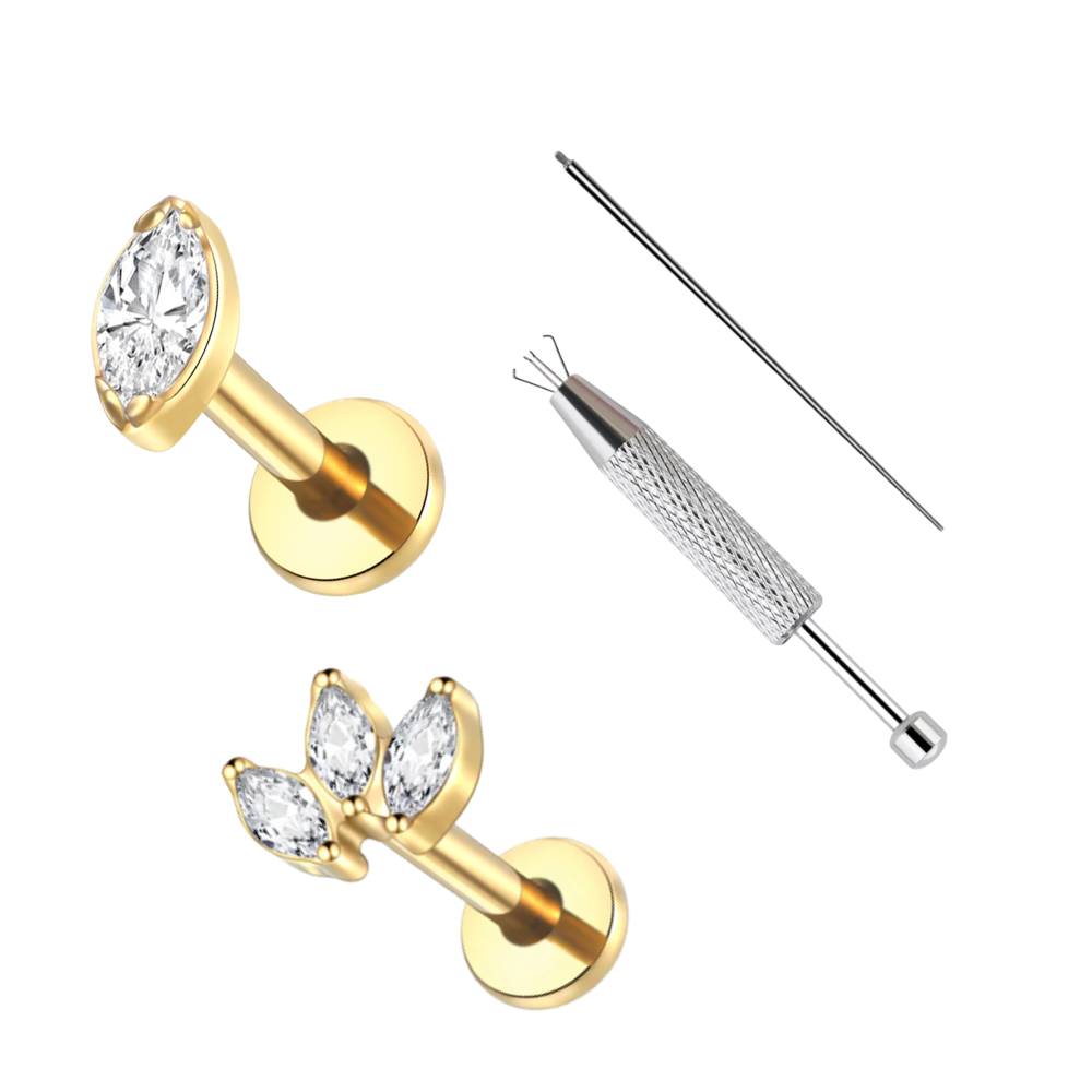 The Flat Back Marquise Starter Kit Gold