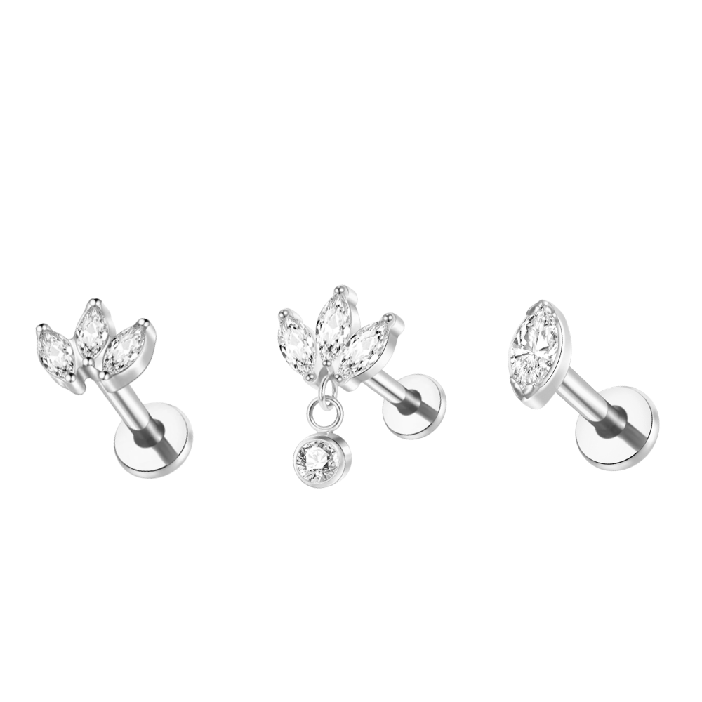 Marquise Stacking Set Silver
