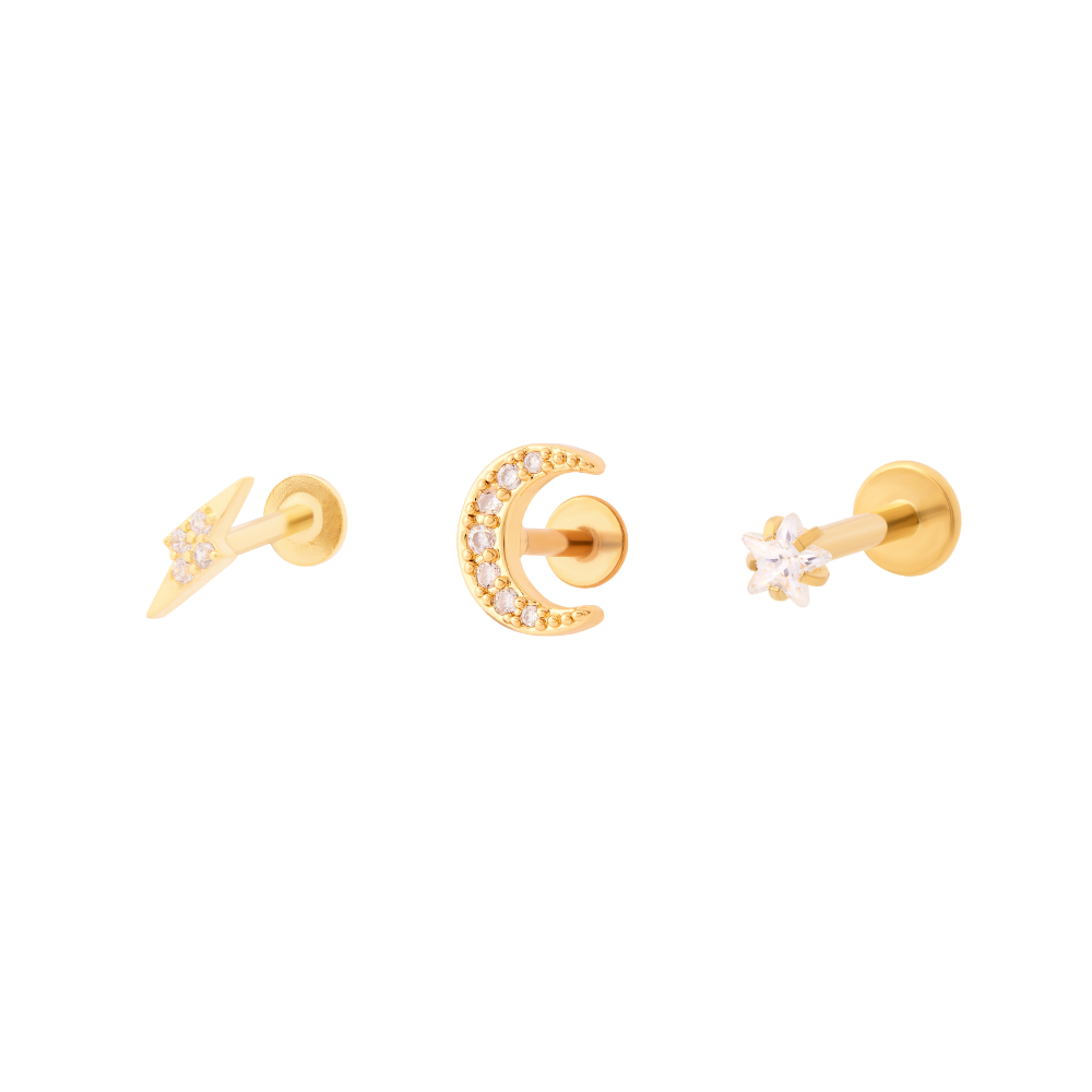 Celestial Flat Back Stacking Set - Gold