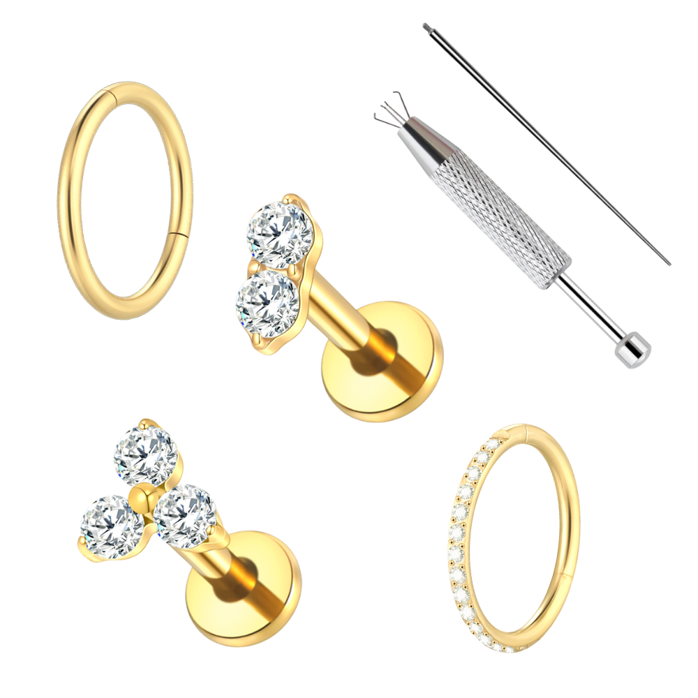 The Piercing Essentials Bundle Gold