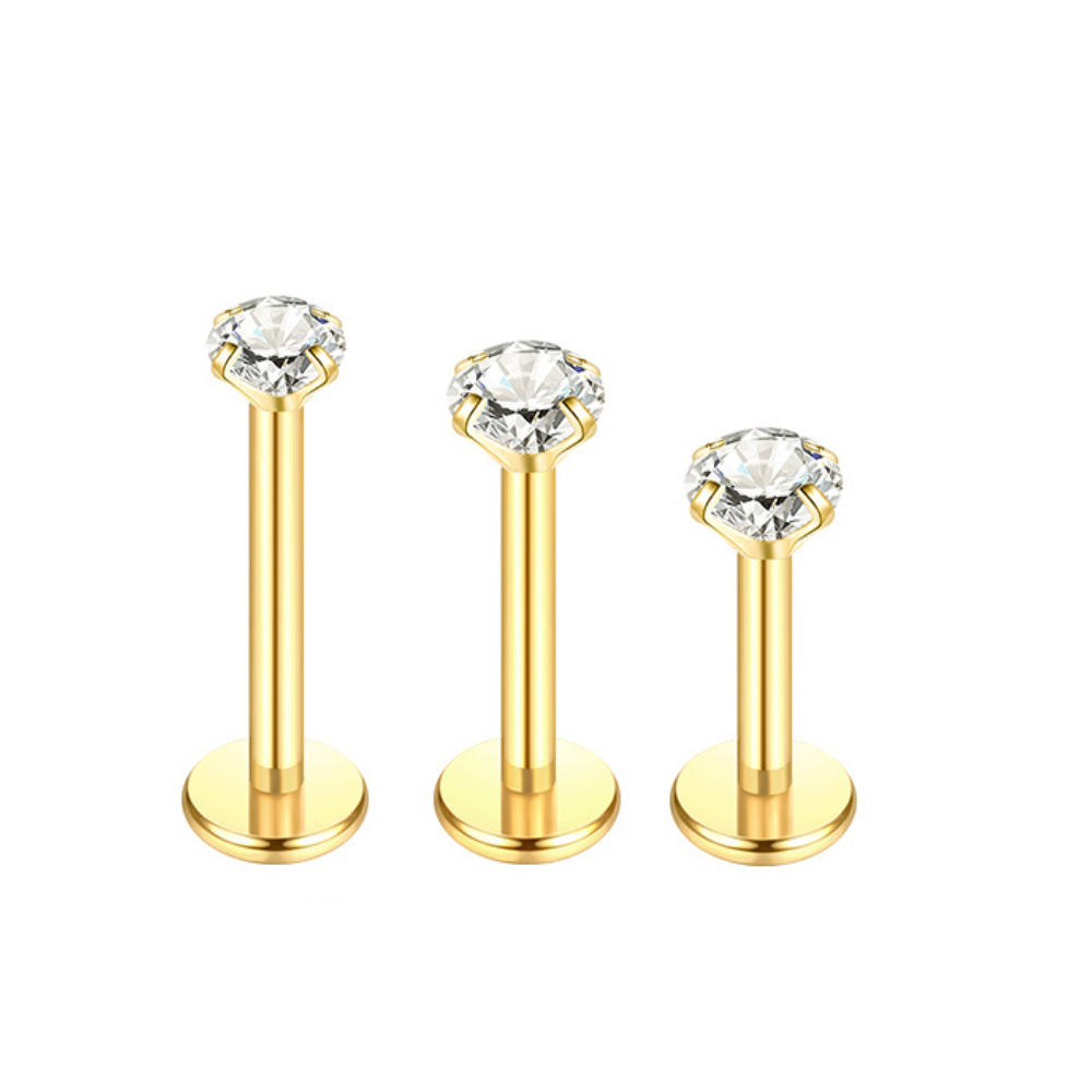 Crystal Flat Back Trio Stacking Set Gold 6mm