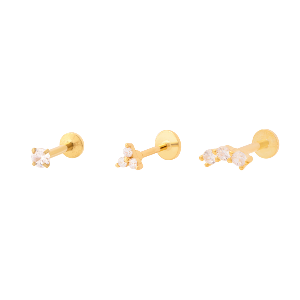 Dainty Sparkle Flat Back Stacking Set - Gold