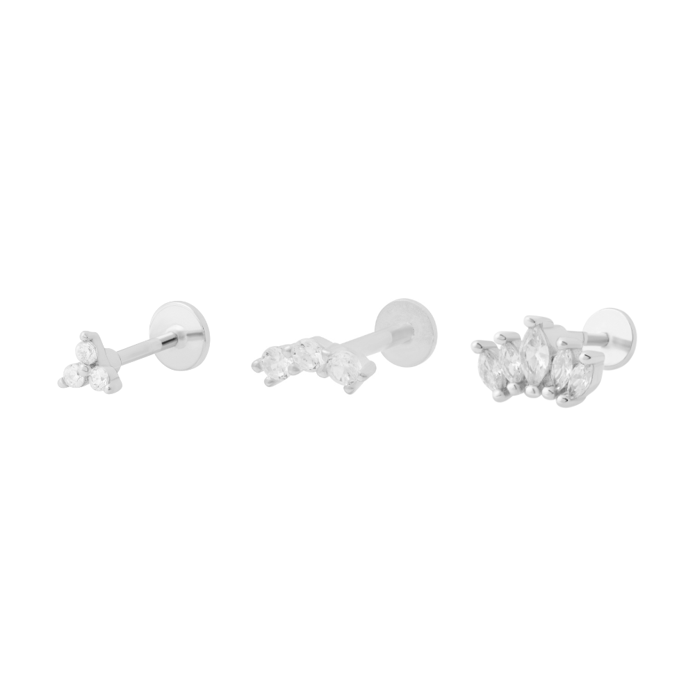 All The Sparkle Flat Back Stacking Set - Silver