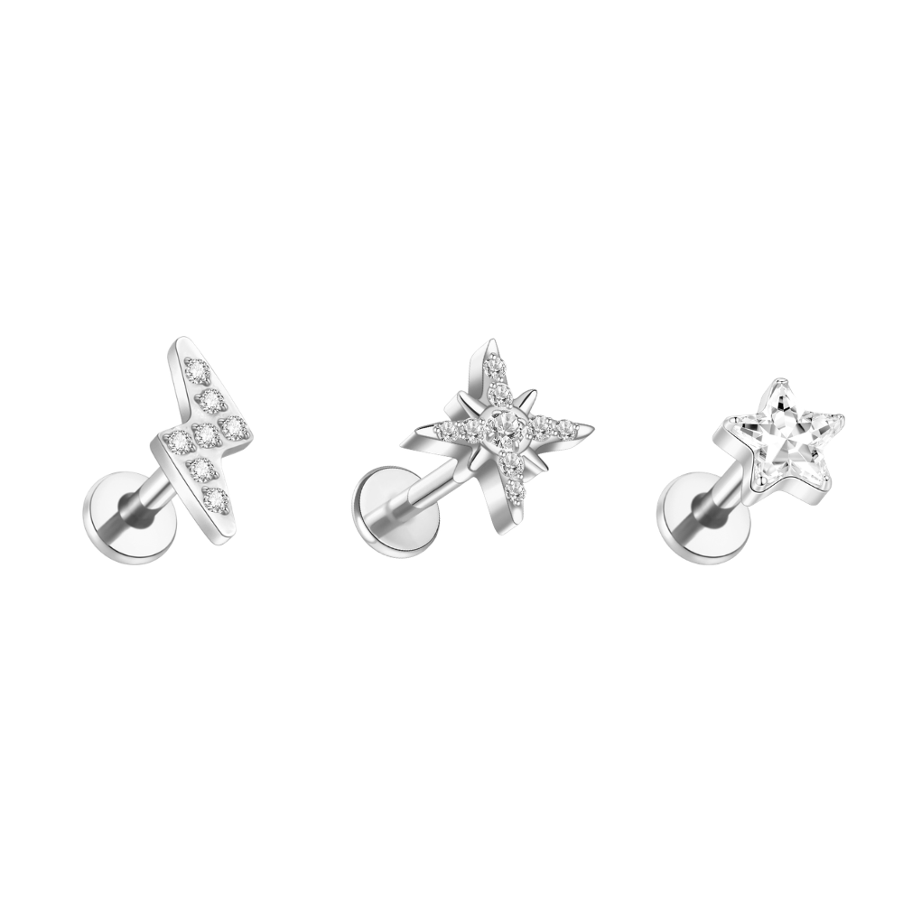 Celestial Sparkle Stacking Set Silver