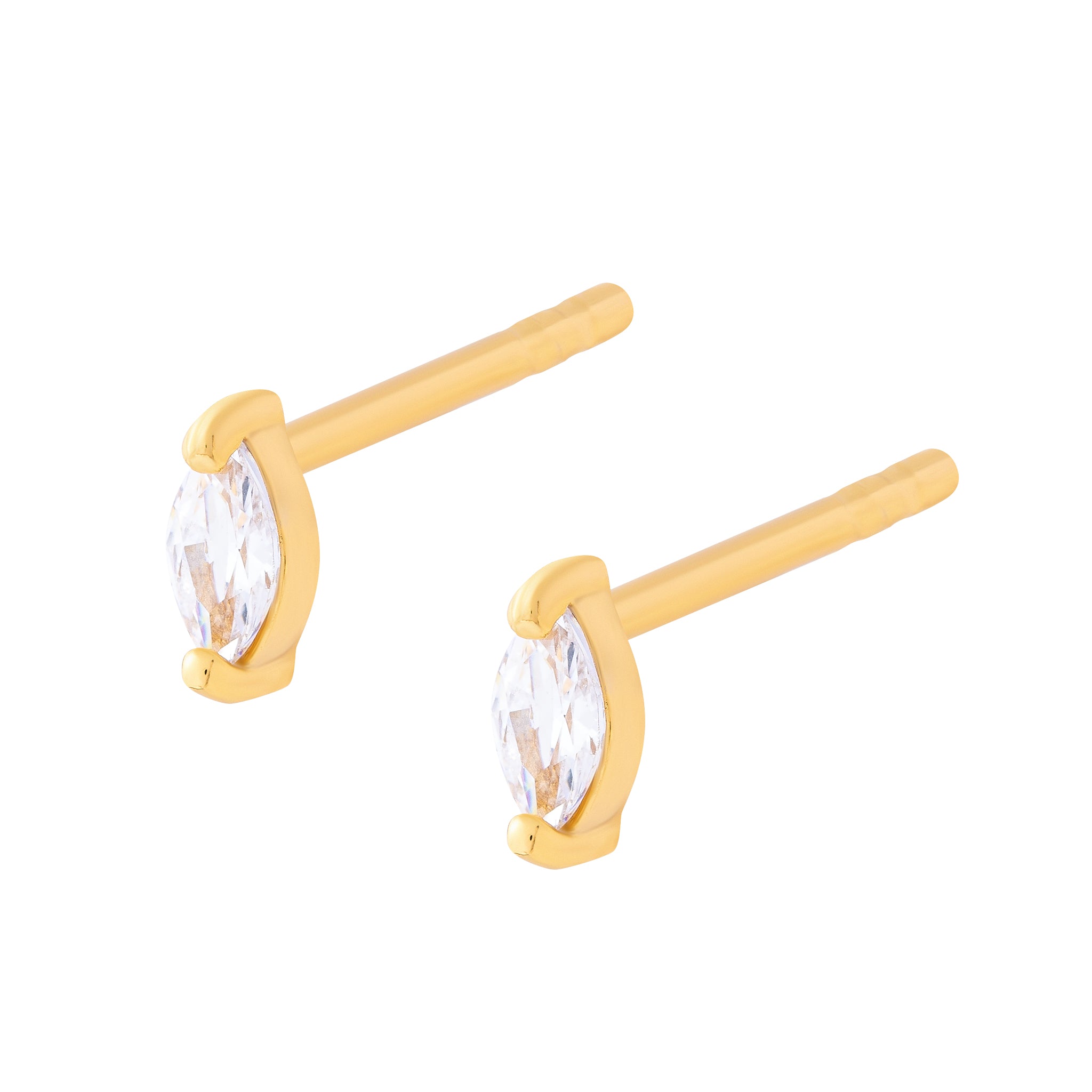 Crystal Marquise Studs Gold