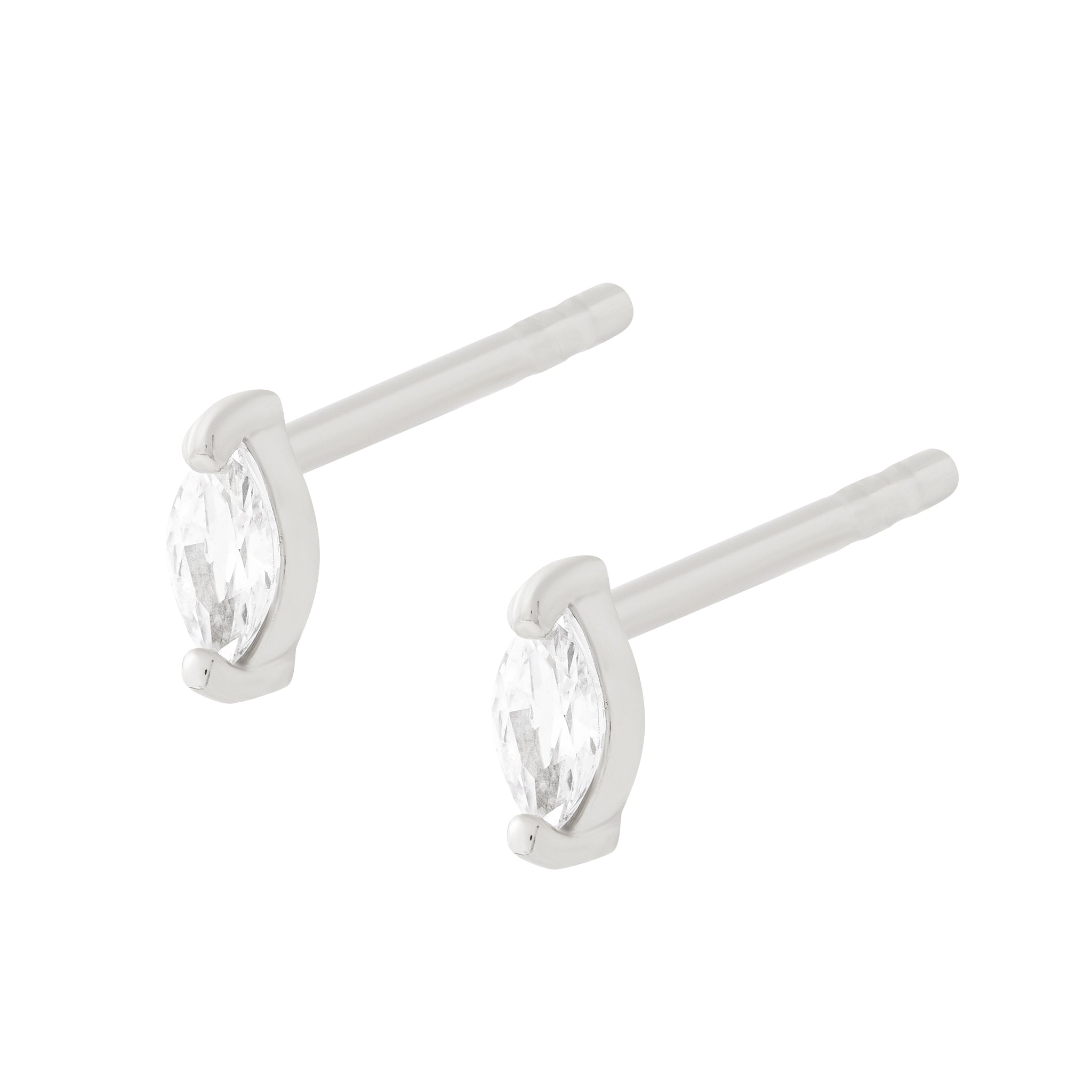 Crystal Marquise Studs Silver