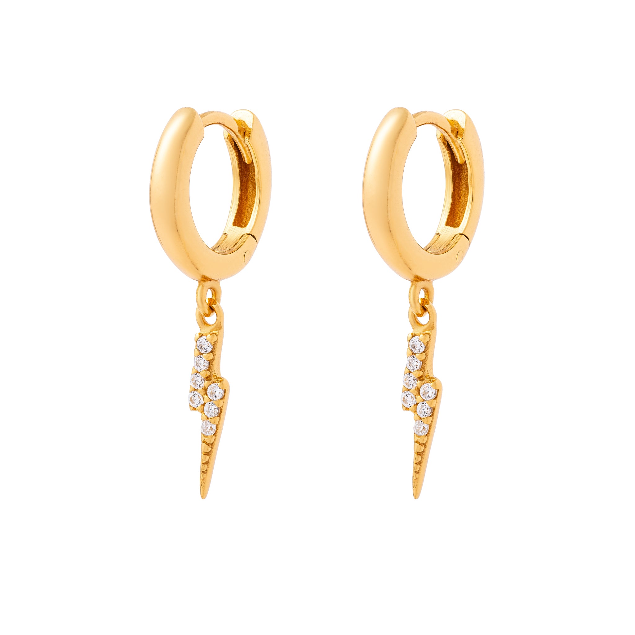 Bolt Huggie Hoops Gold