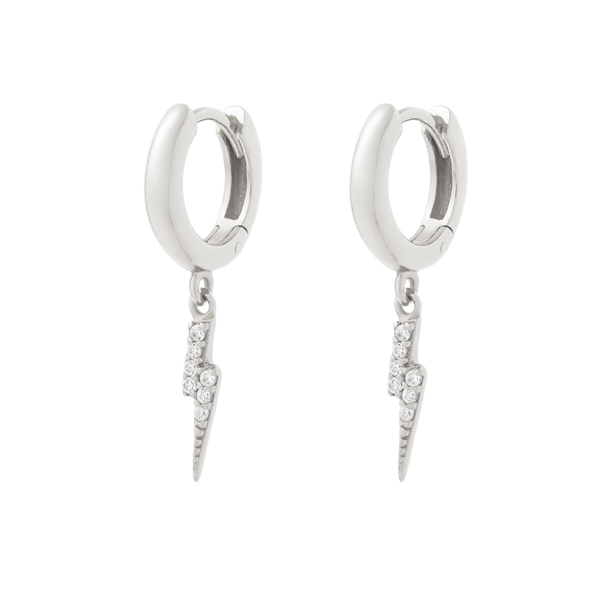 Bolt Huggie Hoops Silver