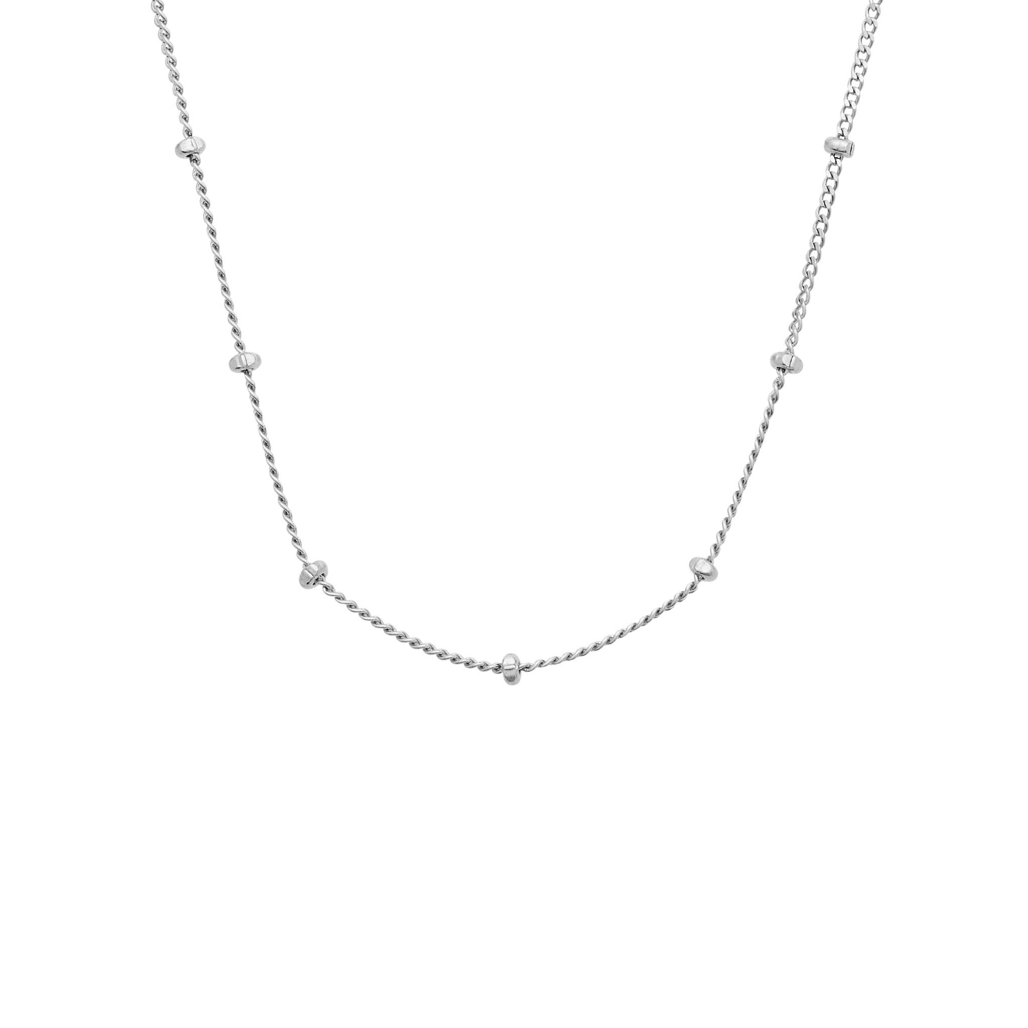 Satellite Bobble Chain Choker Necklace Silver