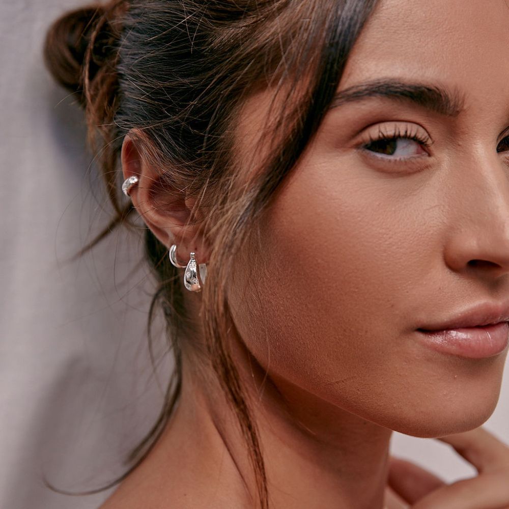 Celestial Dome Hoops Silver