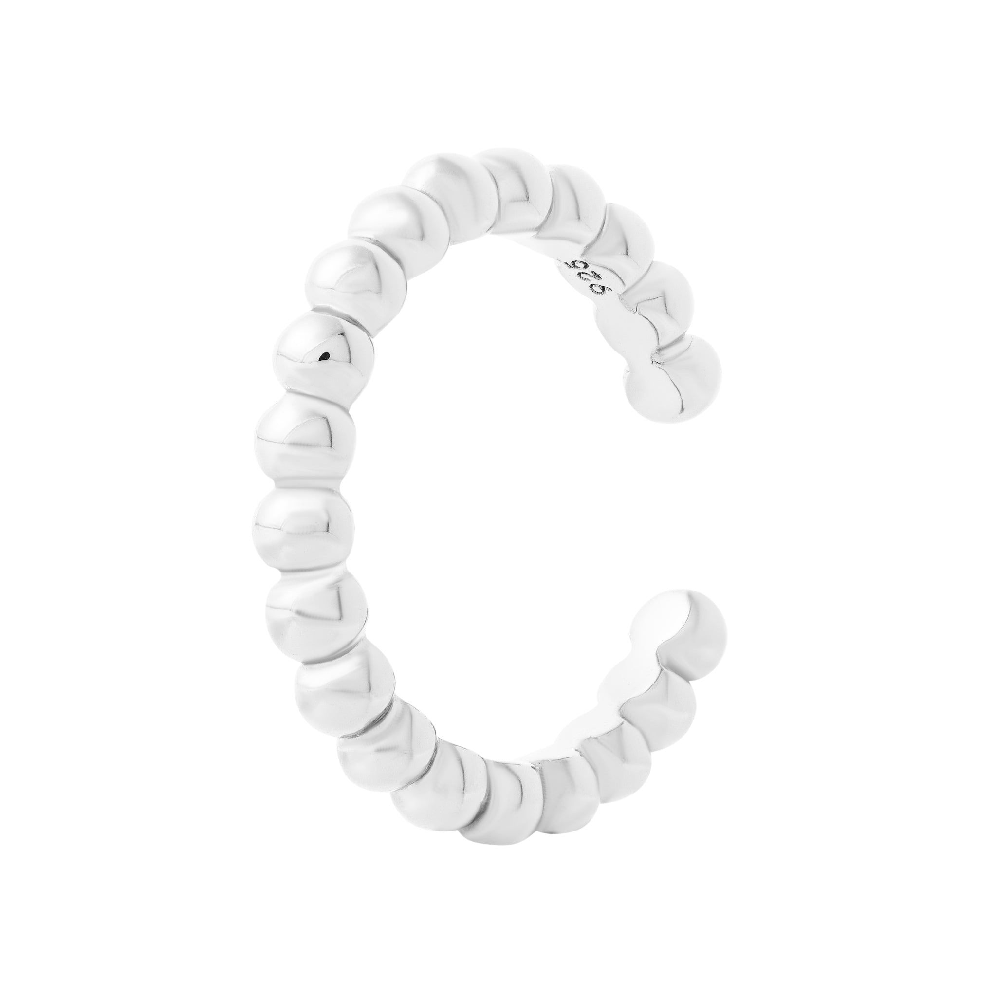 Beaded Ear Cuff Silver