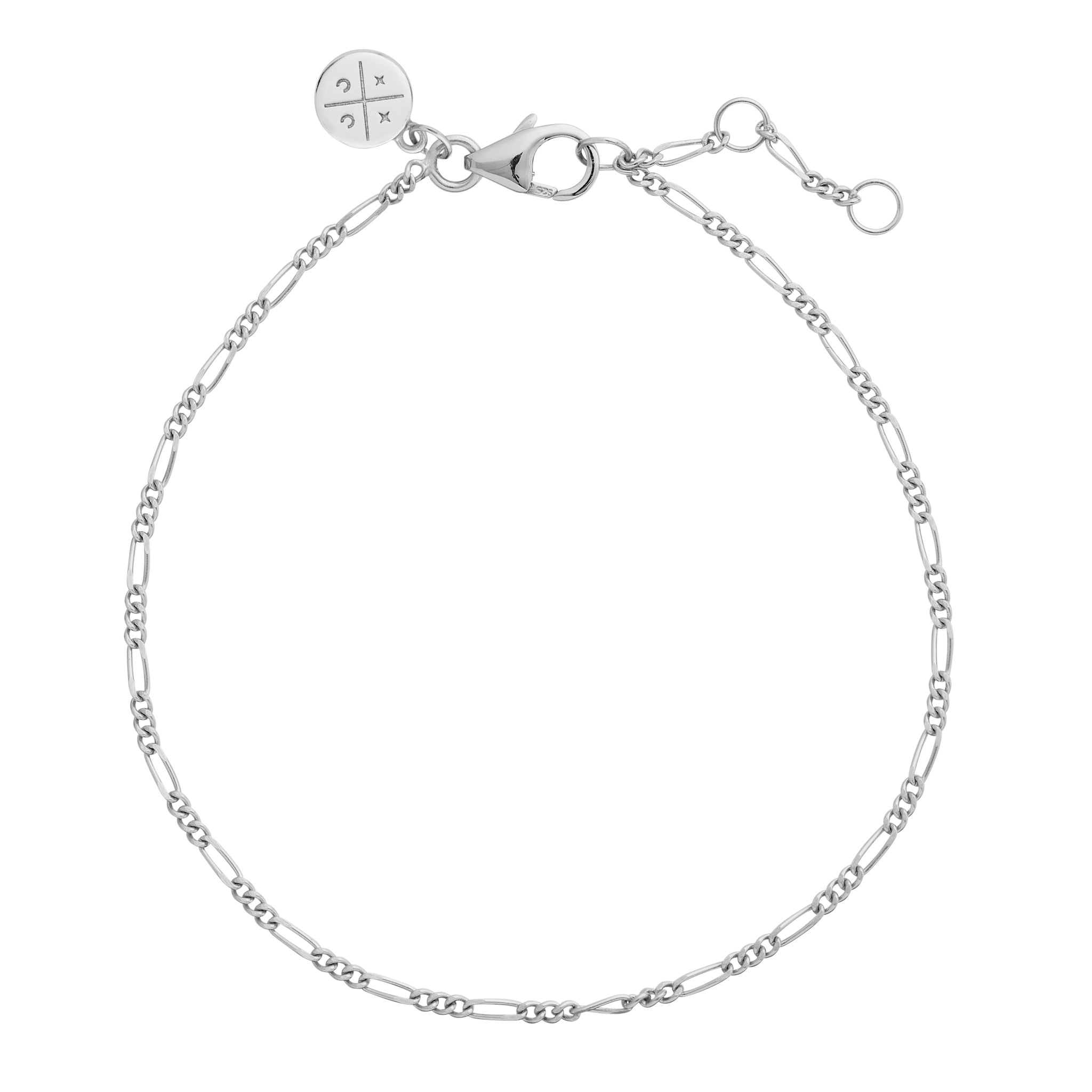 Figaro Chain Bracelet Silver