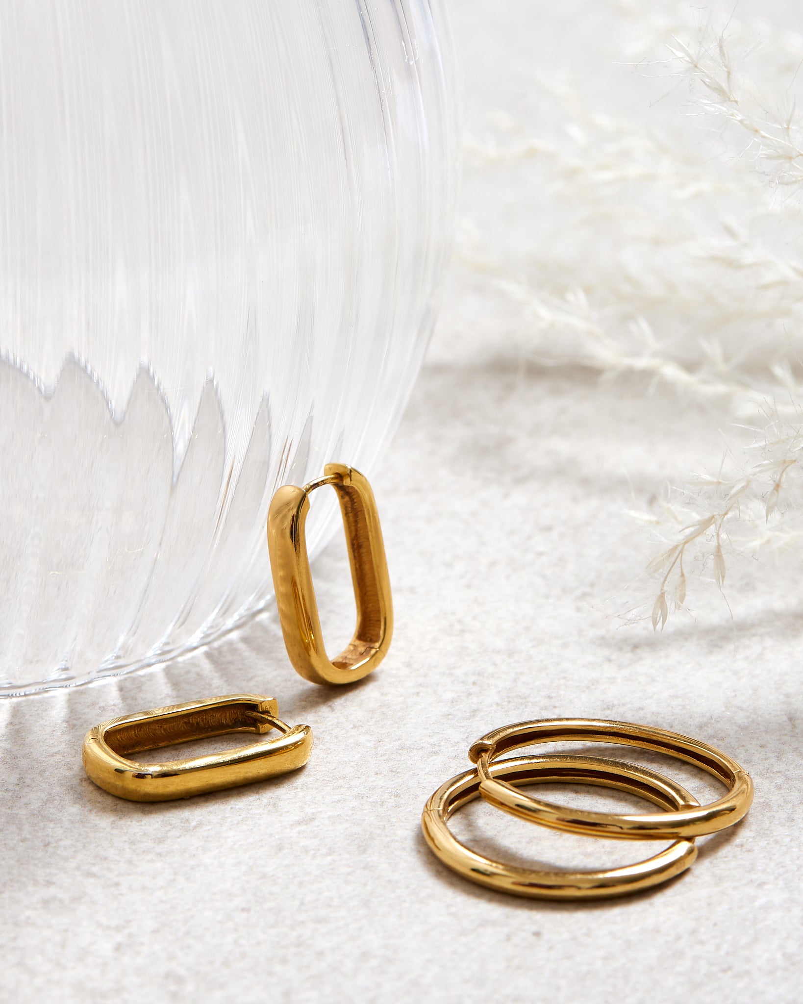 Midi Hoop Earrings Gold