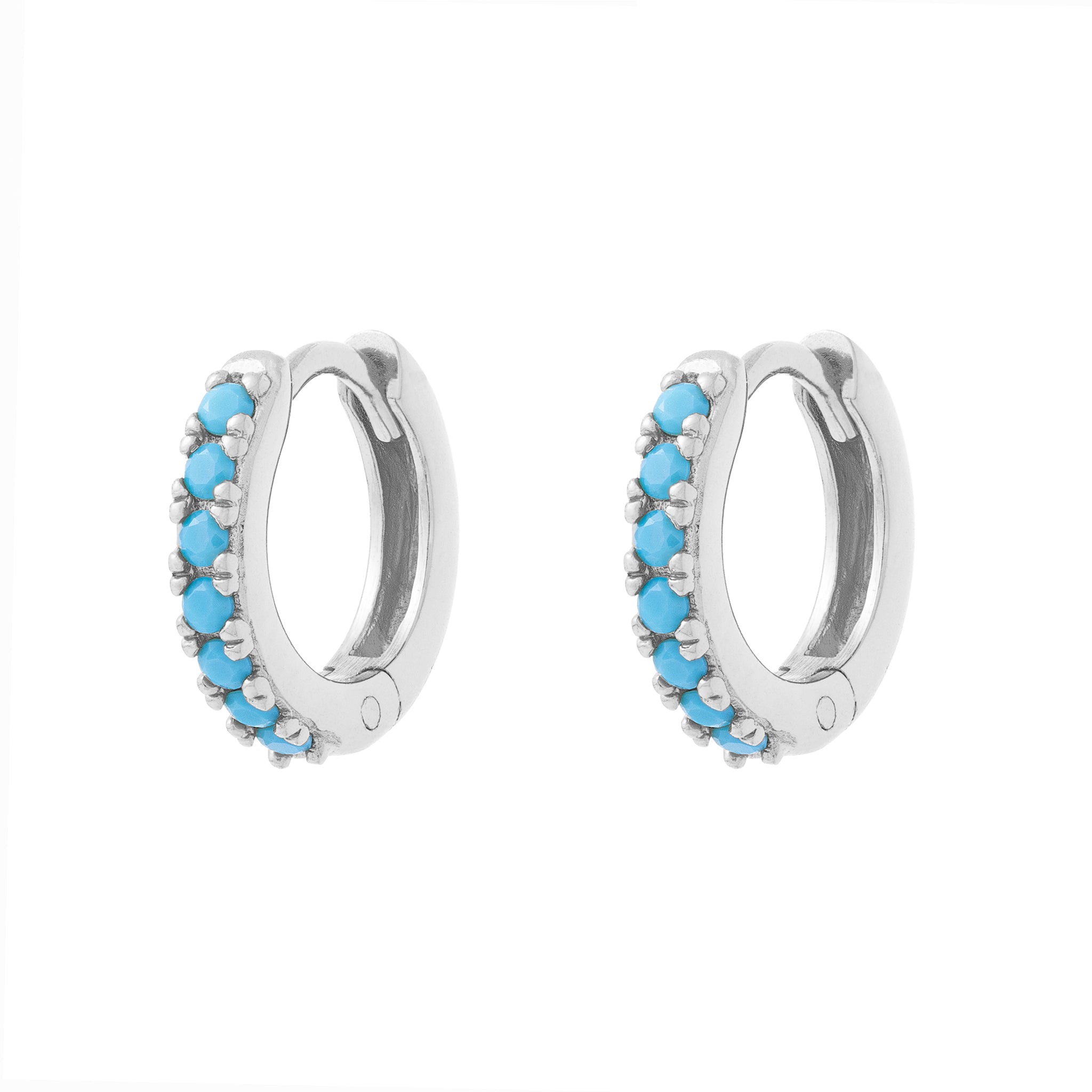 Adorned Huggies Silver & Turquoise