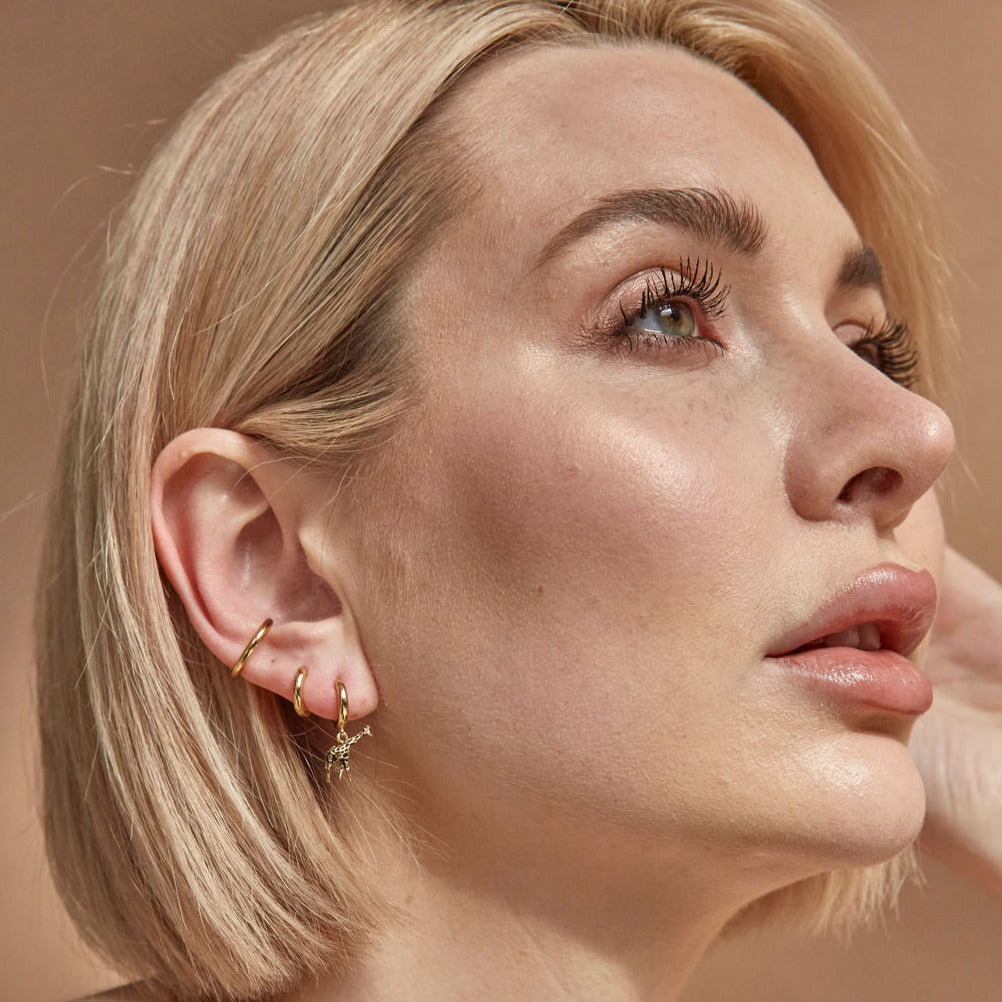 Giraffe Huggie Earrings Gold