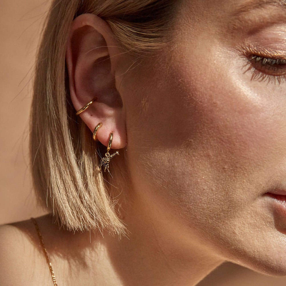 Giraffe Huggie Earrings Gold