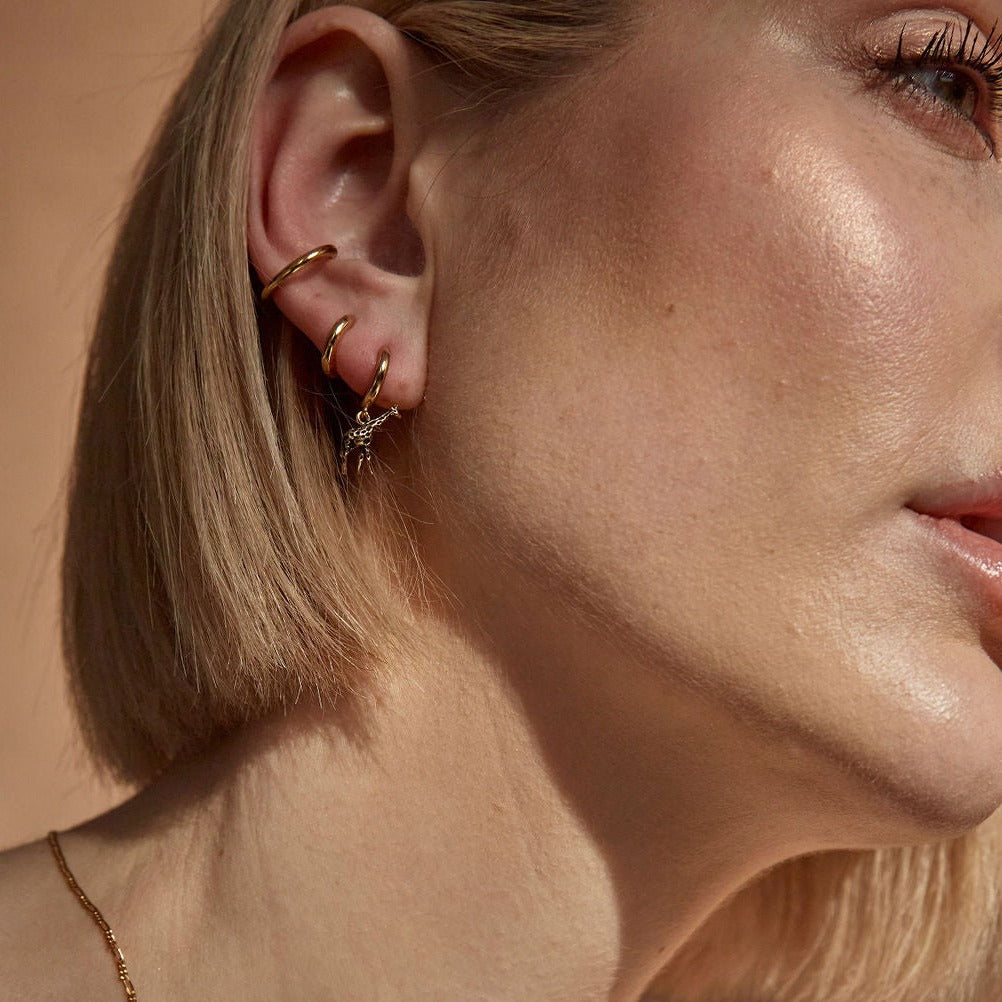 Giraffe Huggie Earrings Gold