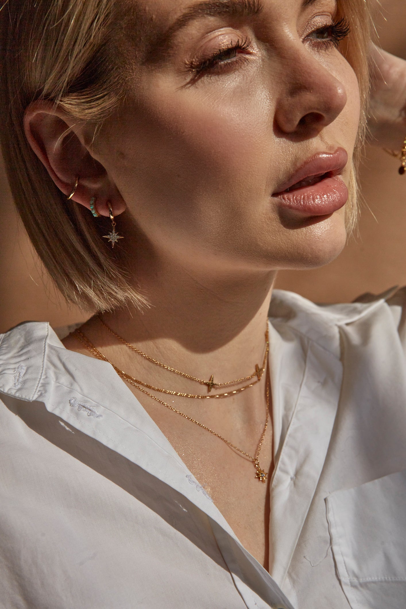 North Star Choker Necklace Gold