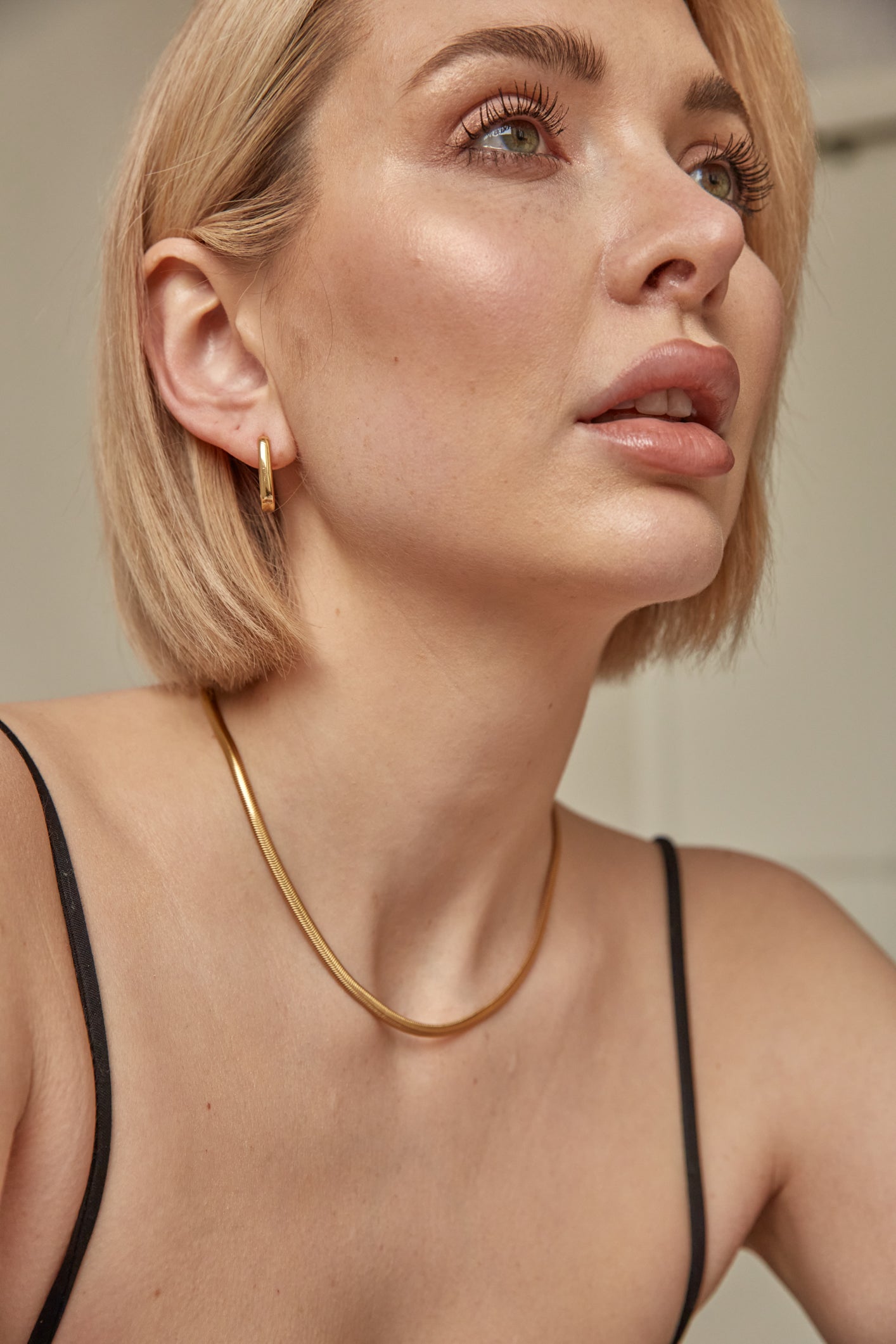 Herringbone Chain Necklace Gold