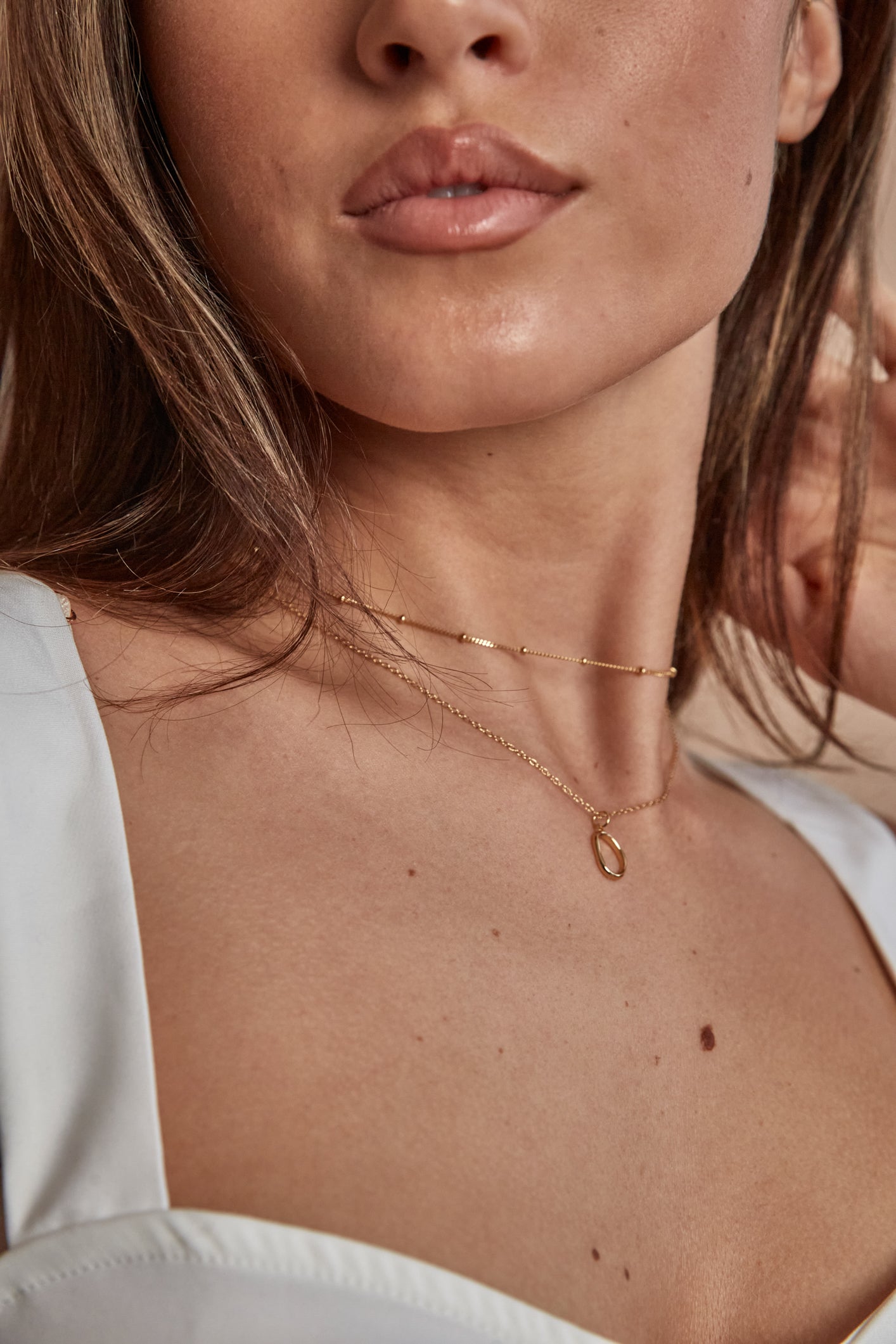 Satellite Bobble Chain Choker Necklace Gold