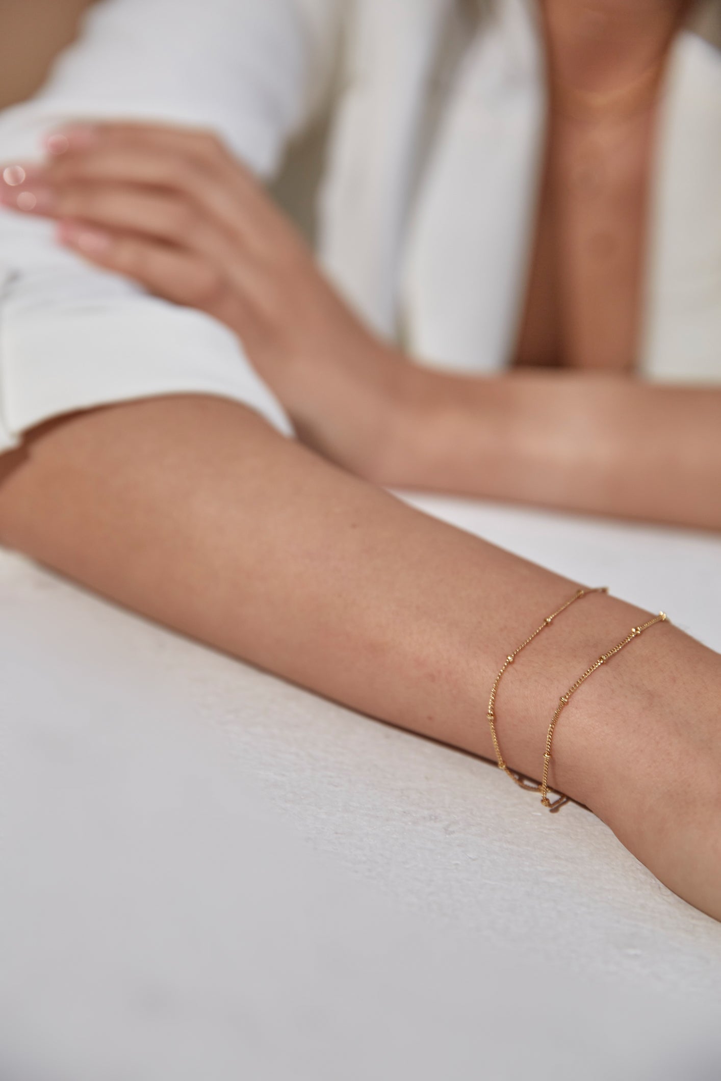 Satellite Bobble Chain Bracelet Gold