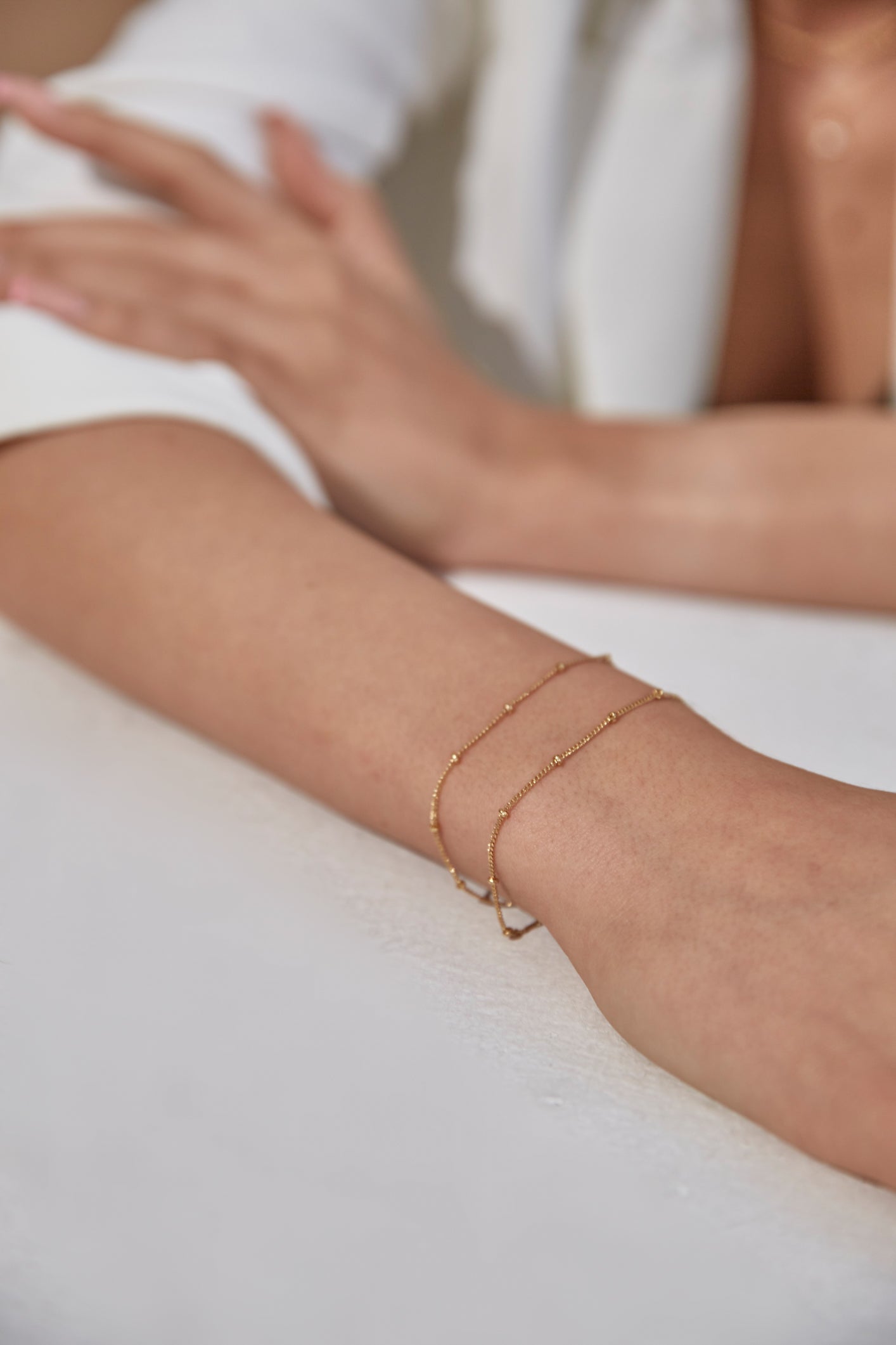 Satellite Bobble Chain Bracelet Gold