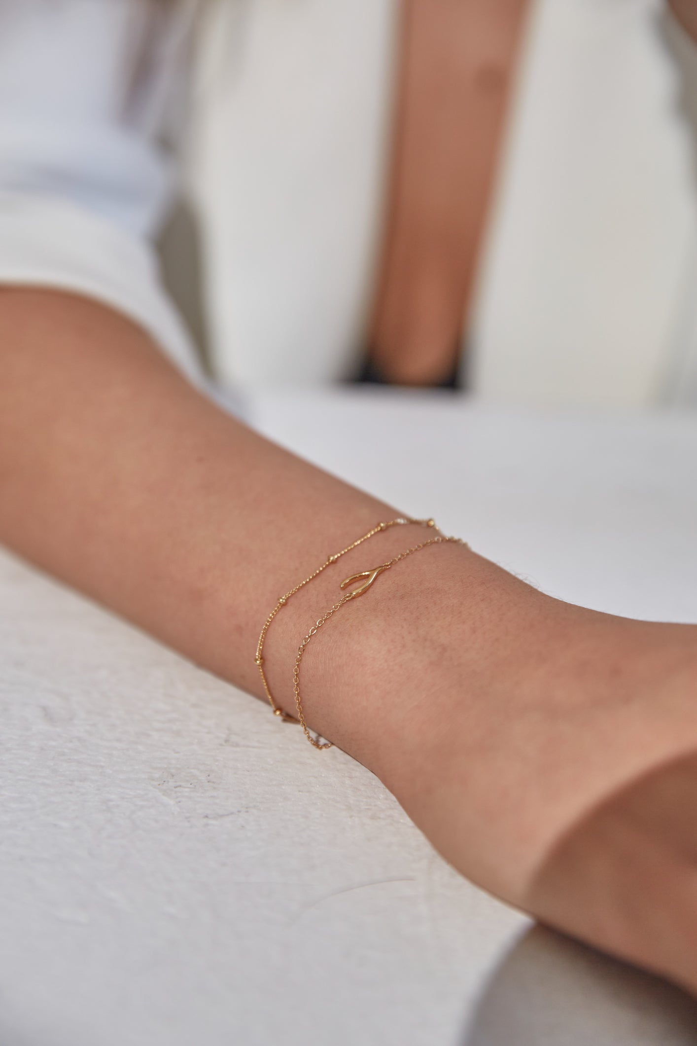 Satellite Bobble Chain Bracelet Gold