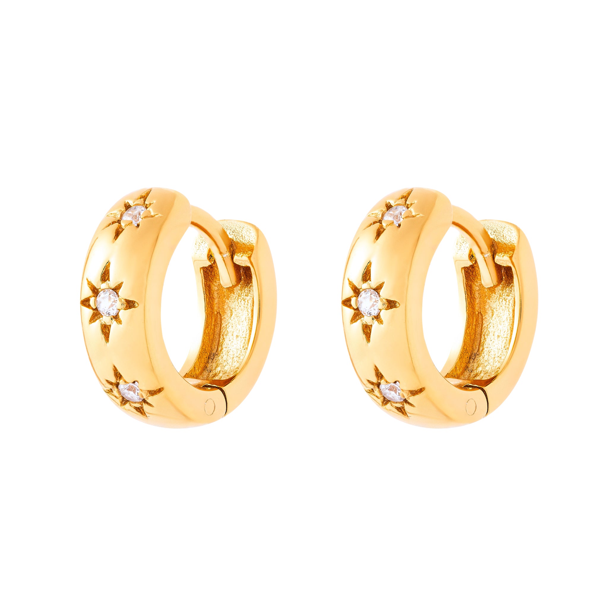 Celestial Huggie Hoops Gold