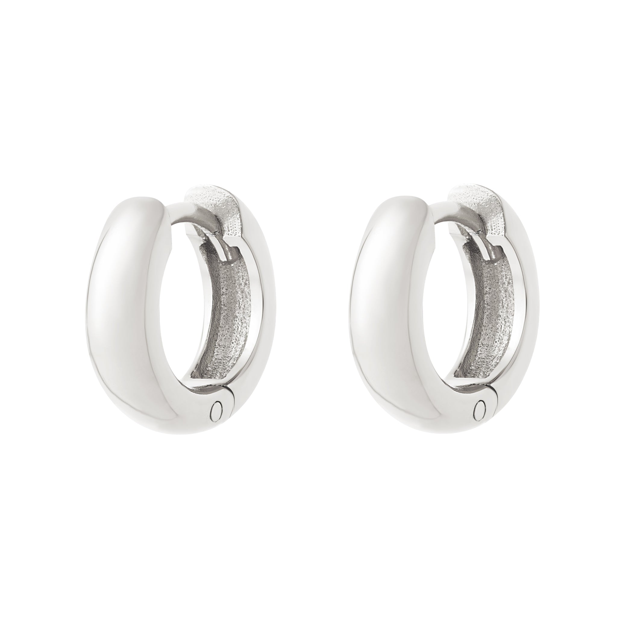 Chunky Huggie Hoops Silver