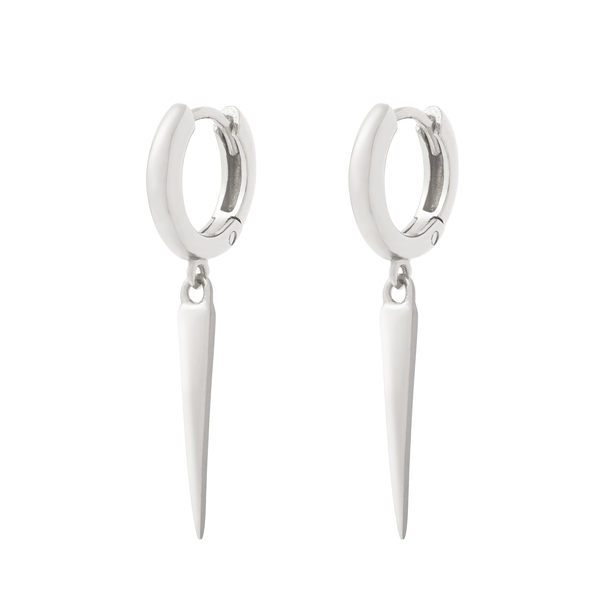 Spike hoop earrings. Polished sterling store silver