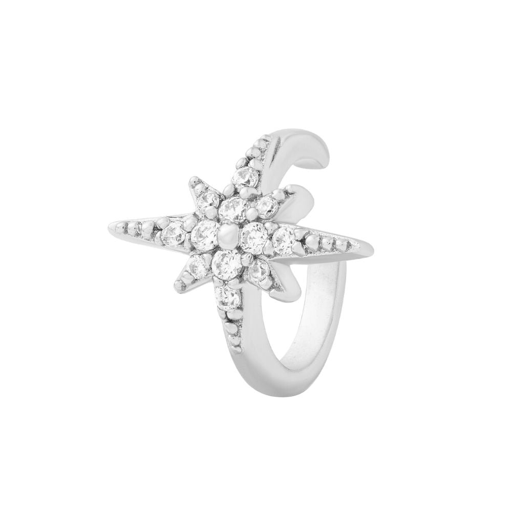 Starburst Ear Cuff Silver