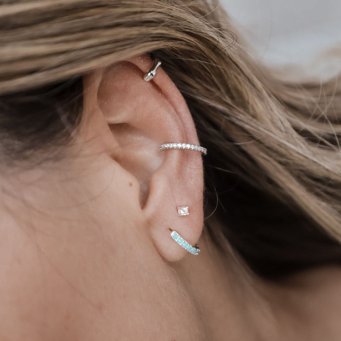 Clear Crystal Studs Gold