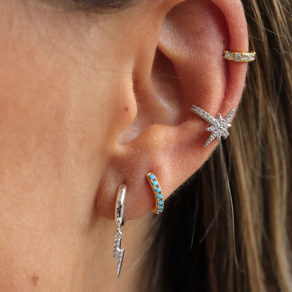 Adorned Huggies Silver & Turquoise