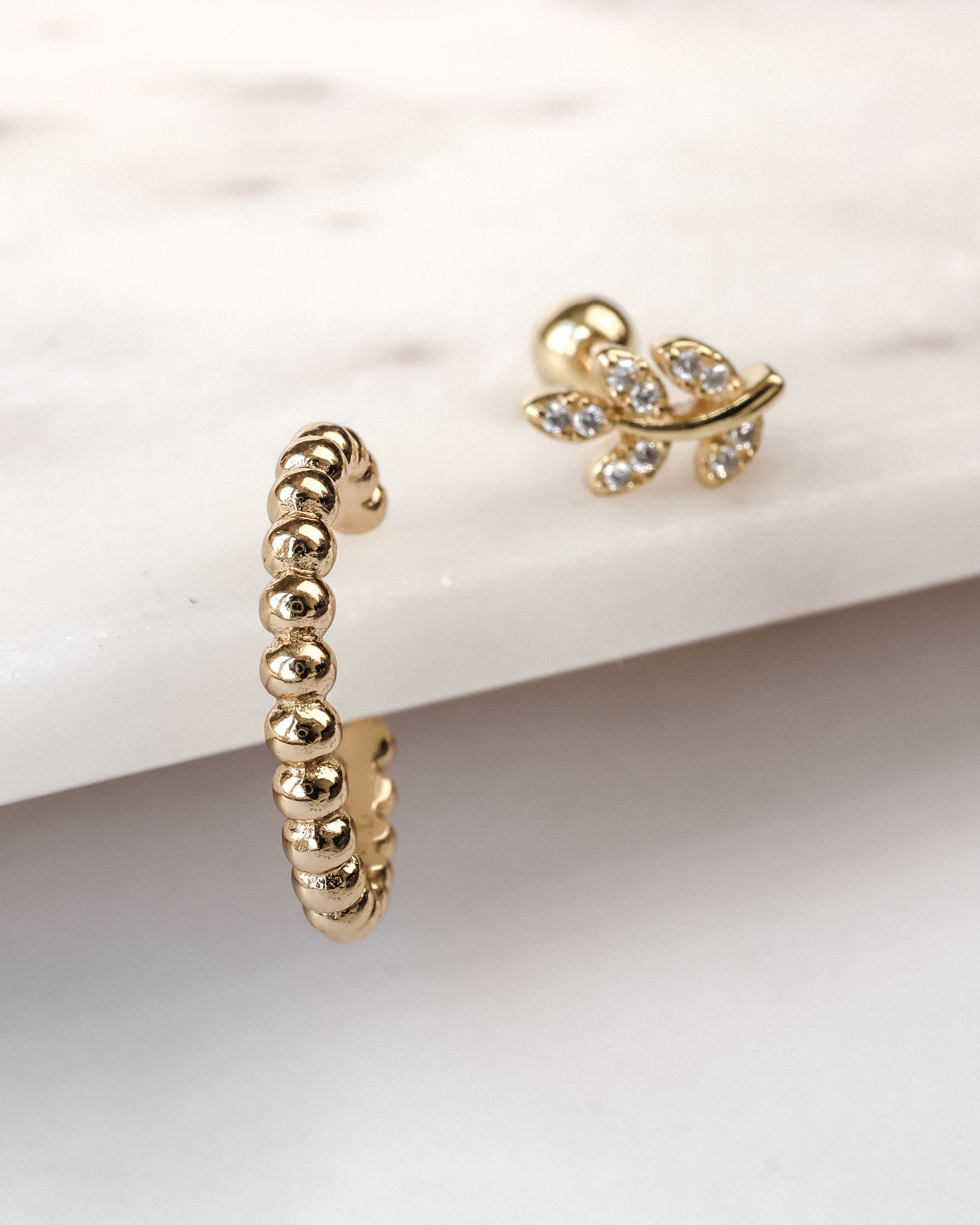 Beaded Ear Cuff Gold