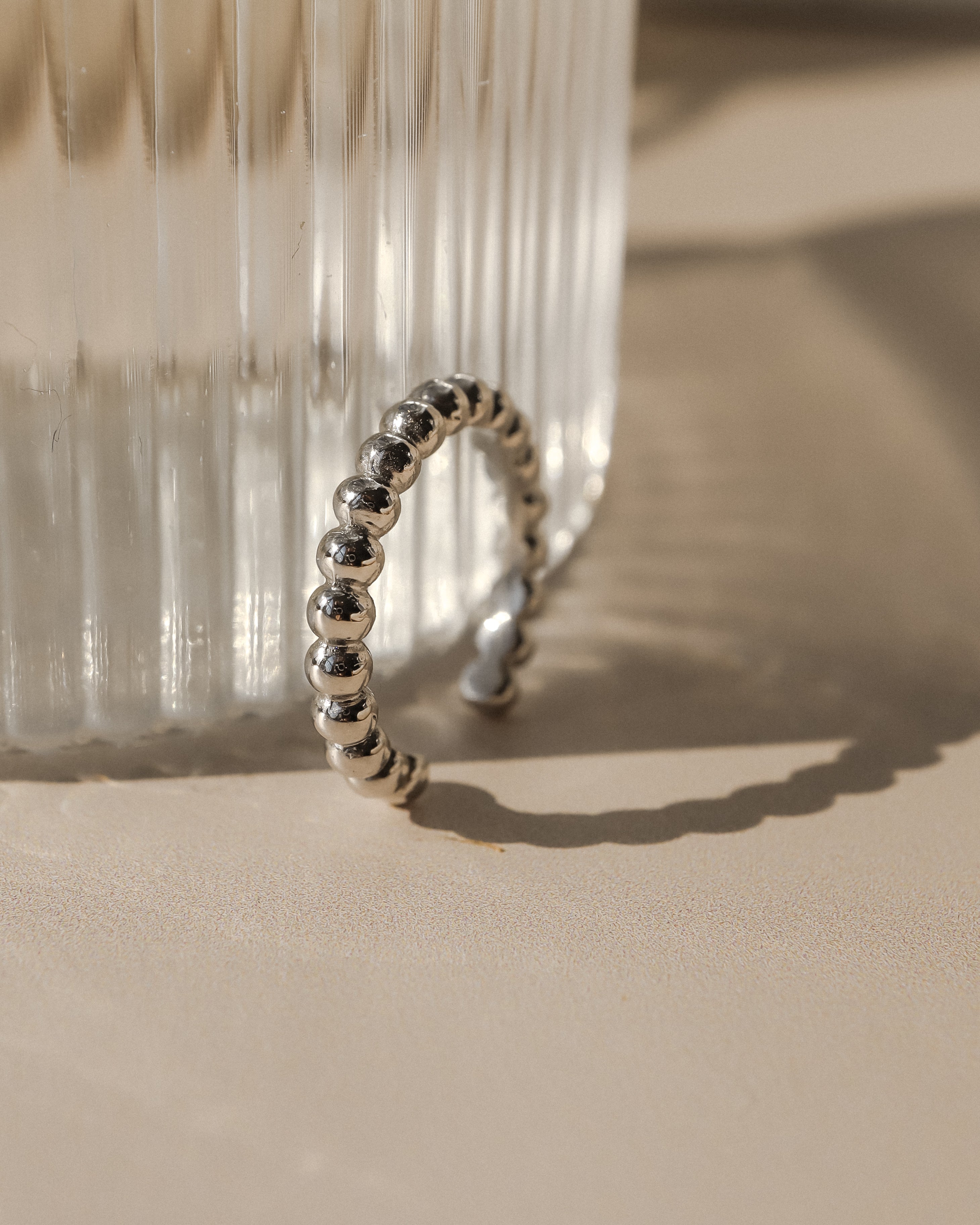 Beaded Ear Cuff Silver