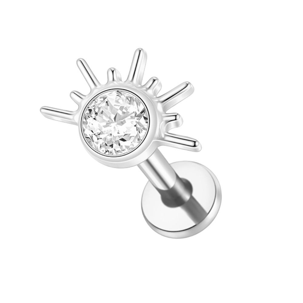 Solace Flat Back Labret Stud Silver