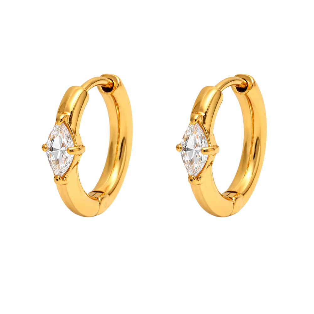 Marquise Crystal Hoops