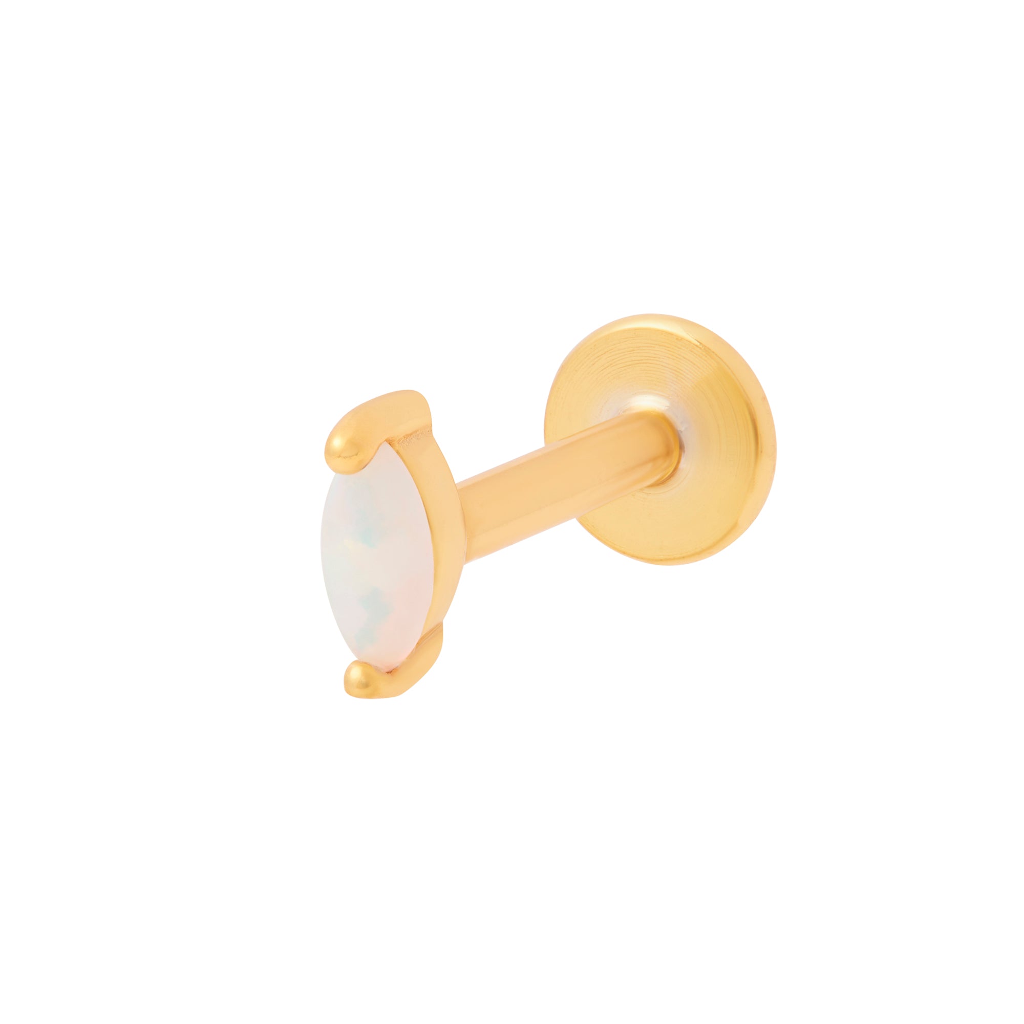 Marquise Opal Labret Stud Gold